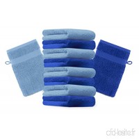 BETZ Lot de 10 Gants de Toilette Premium Bleu Royal et Bleu Clair  Taille: 16x21 cm - B00XU8UK4A